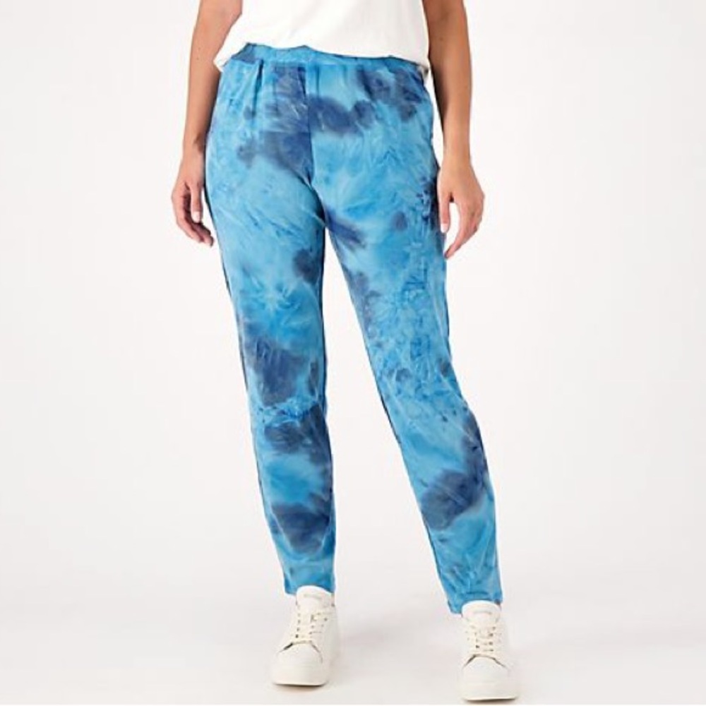 NEW, LOGO Lounge by Lori Goldstein Regular Tie-Dye Straight Leg Pants, XL - Picture 1 of 7